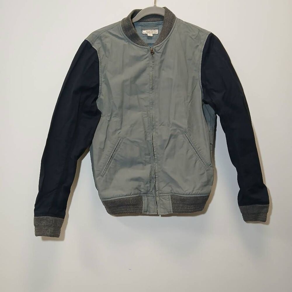 Wallace and Barnes mens xsmall spring bomber jacket  gray blue lightweight